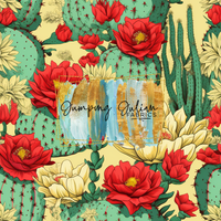 522 Red & Yellow Floral & Cactus