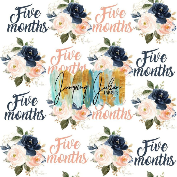 *In-House* FIve Months Peach & Navy Floral